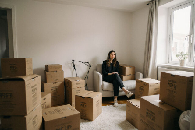 persona-sentada-con-cajas-de-mudanza Persona sentada en un apartamento repleto de cajas de mudanza